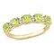 Gem And Harmony 1.57 Carat (ctw) Peridot and White Sapphire Band Ring Yellow Plated Silver